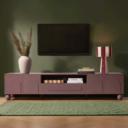 DUS-CC2-05477 Grade-B Dusk Rachel Arch Front Tv Unit for TVs up to 75" - Mocha RRP £189.00