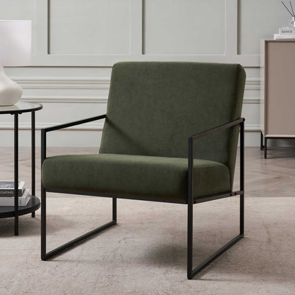 DUS-CC2-05480 Grade-B Dusk Rae Accent Chair - Dark Olive RRP £125.00