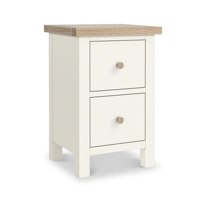 ROS-OUT-00539 Grade-C1 Roseland Furniture Farro Coconut White & Oak Slim Bedside Table RRP £94.95