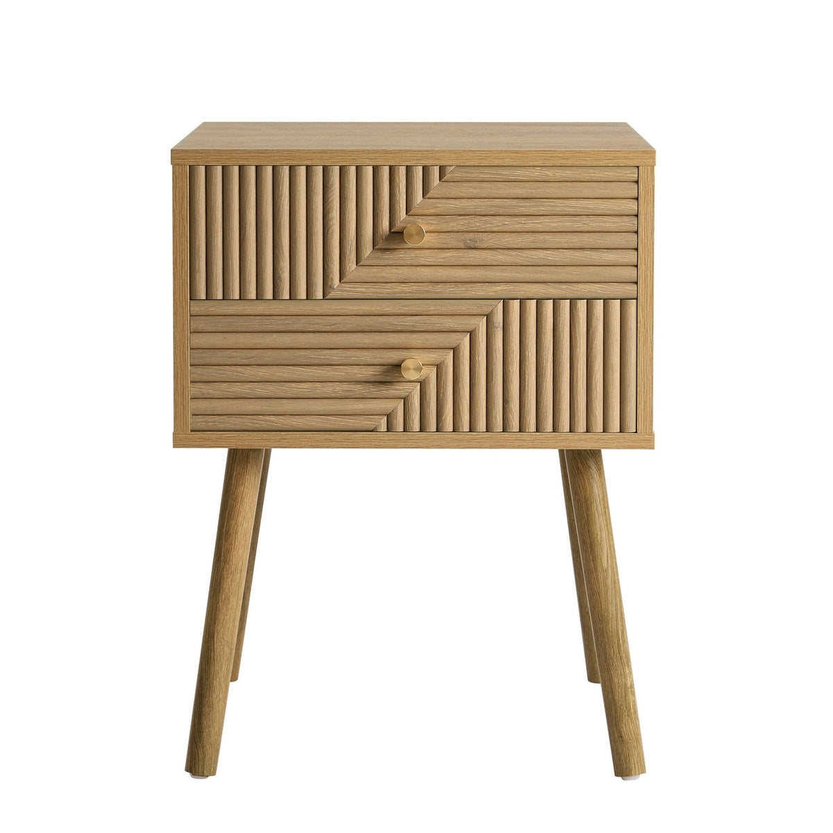 DUS-CC2-08391 Grade-B Dusk Dora 2 Drawer Nightstand - Light Wood RRP £109.00