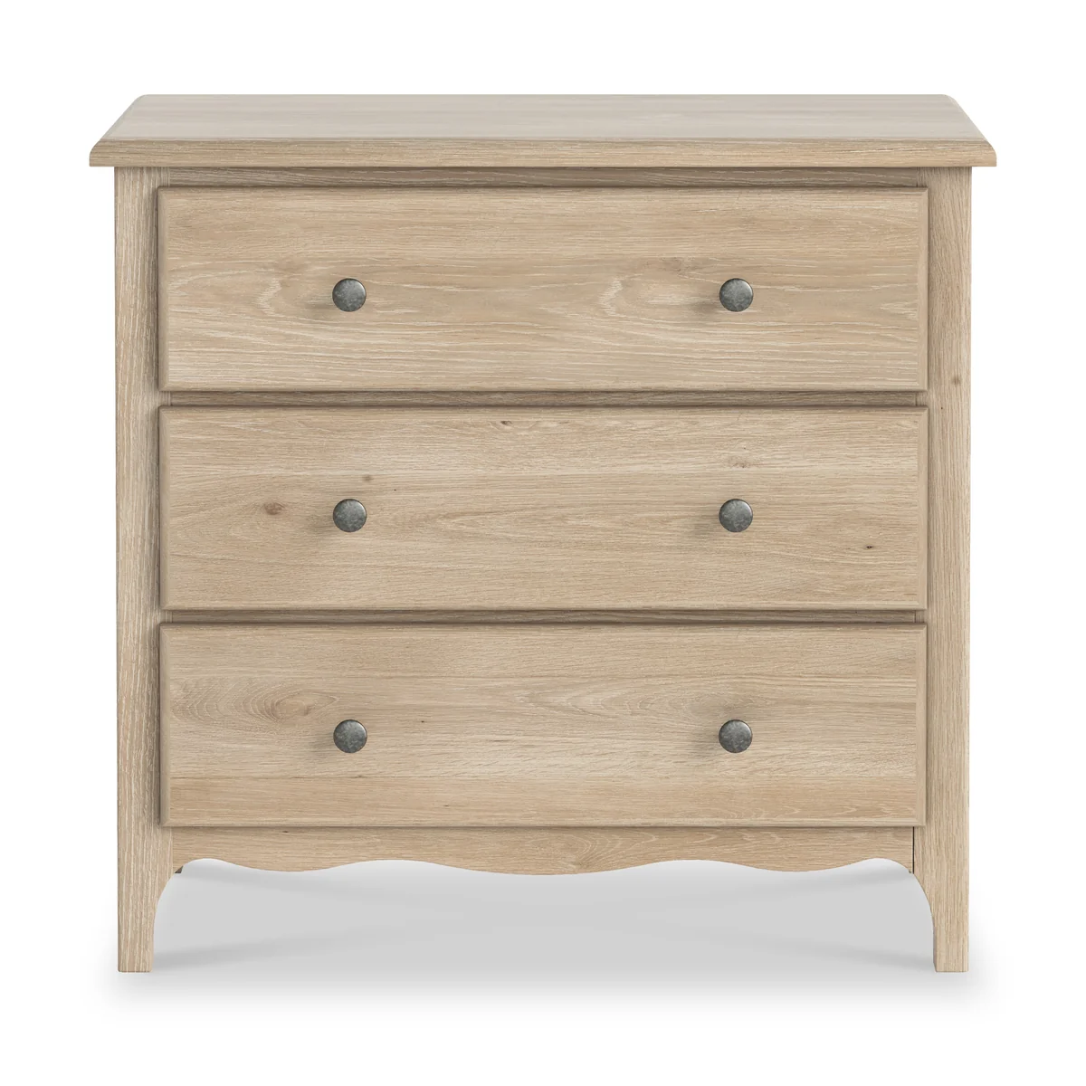 Roseland Furniture Celine Washed Oak 3 Drawer Chest of Drawers RRP £270