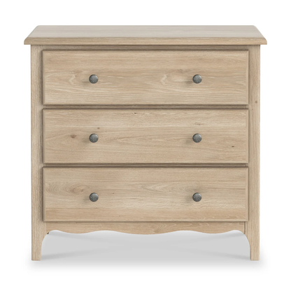 Roseland Furniture Celine Washed Oak 3 Drawer Chest of Drawers RRP £270