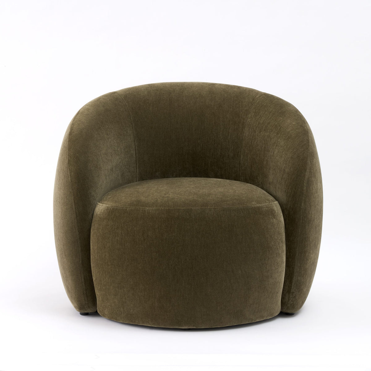 Dreams Geneva Grade B Olive Green Chenille Touch Round Occasional Chair RRP £599