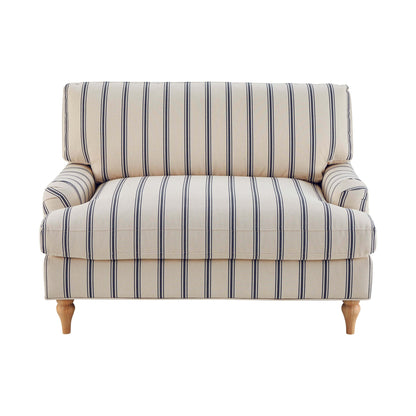 Dusk Grade B Hampshire Blue Stripe Linen Look Loveseat RRP £379