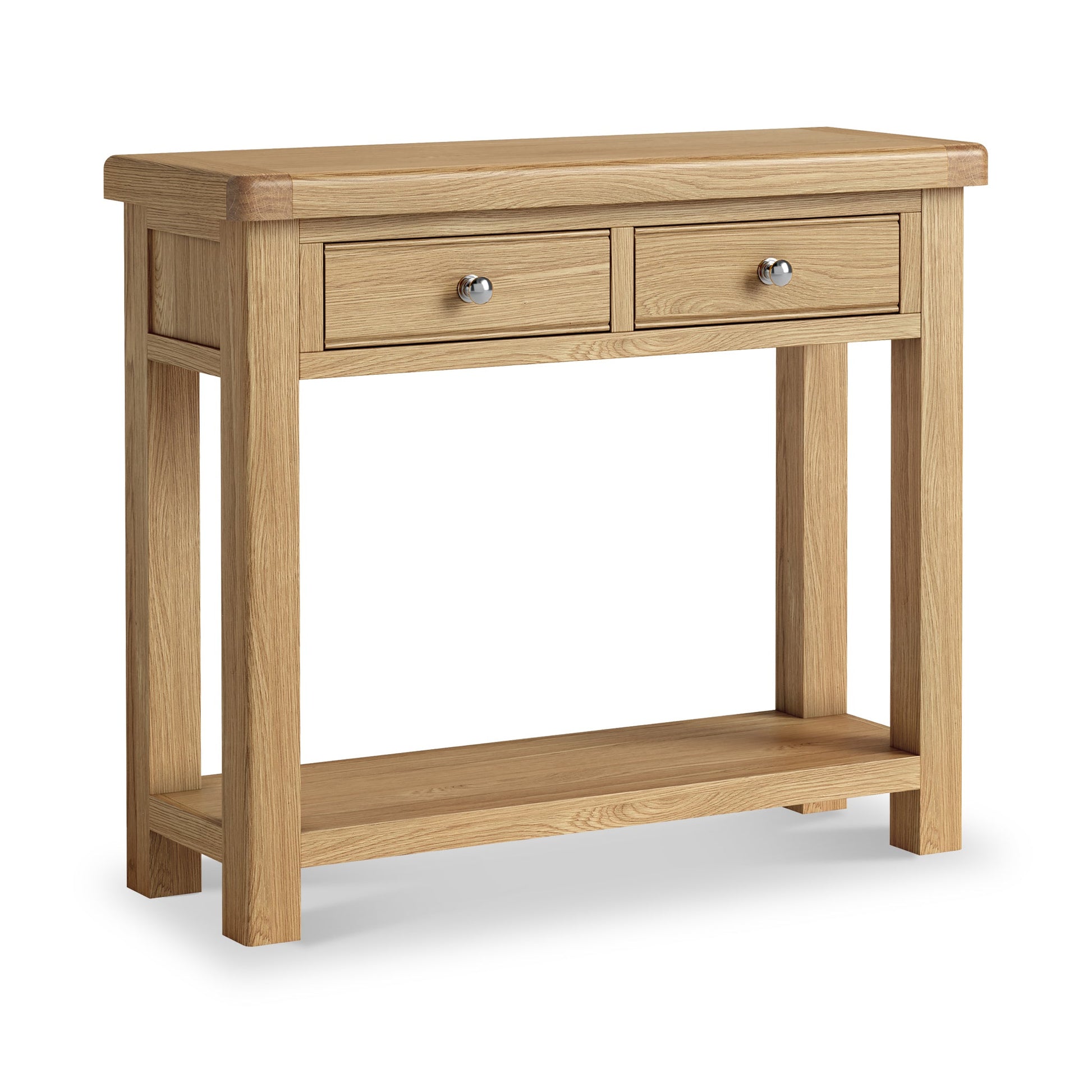 Roseland Grade B Furniture Portland Rustic Oak 2 Drawer Console Table RRP £260
