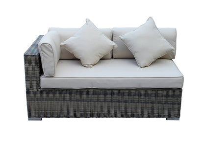 Rattan Direct Grade A Monaco Truffle Brown Left Arm Day Bed Sofa & Ottoman RRP £488