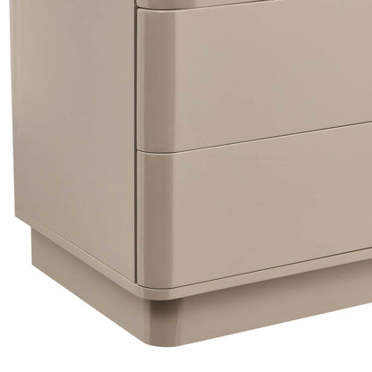 DUS-CC2-07143 Grade-B Dusk Romilly High Gloss 2 Drawer Bedside Table - Taupe RRP £89.00