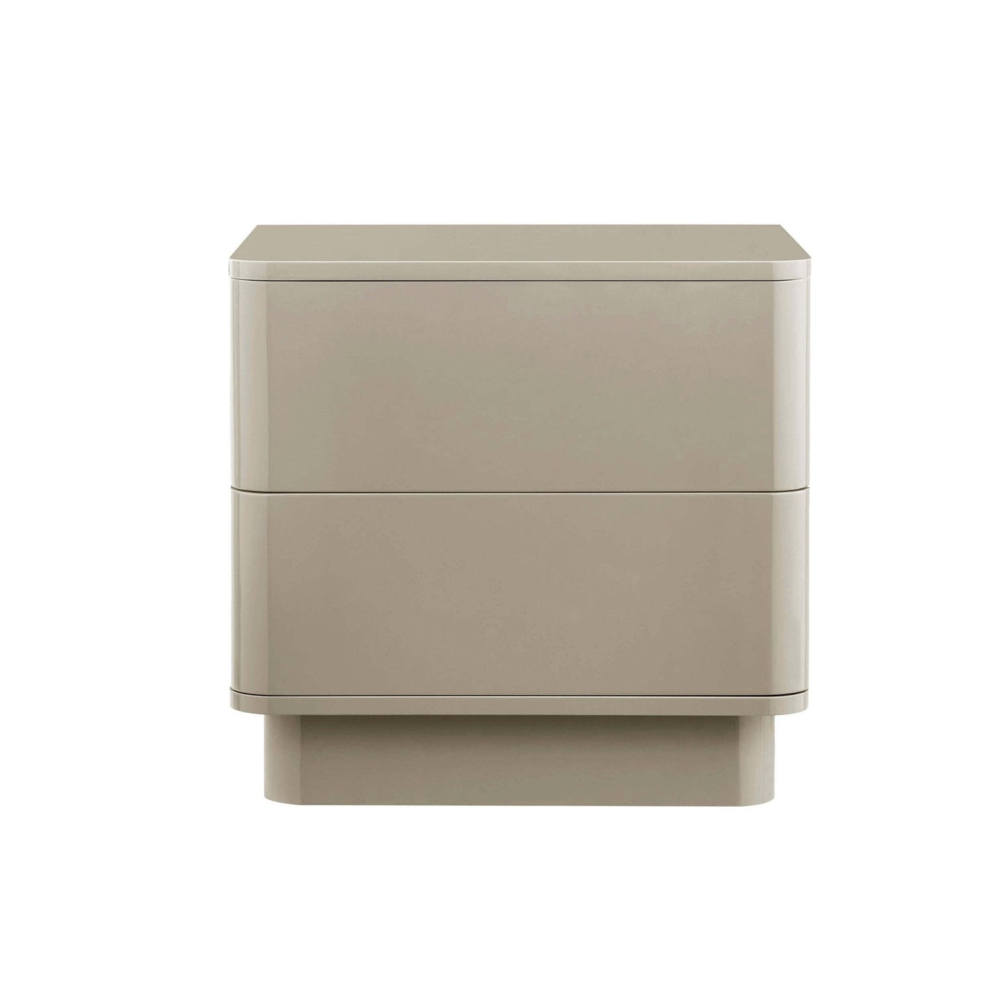 DUS-CC2-07143 Grade-B Dusk Romilly High Gloss 2 Drawer Bedside Table - Taupe RRP £89.00