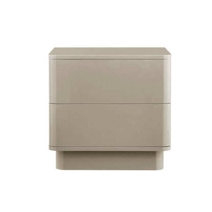 DUS-CC2-07143 Grade-B Dusk Romilly High Gloss 2 Drawer Bedside Table - Taupe RRP £89.00