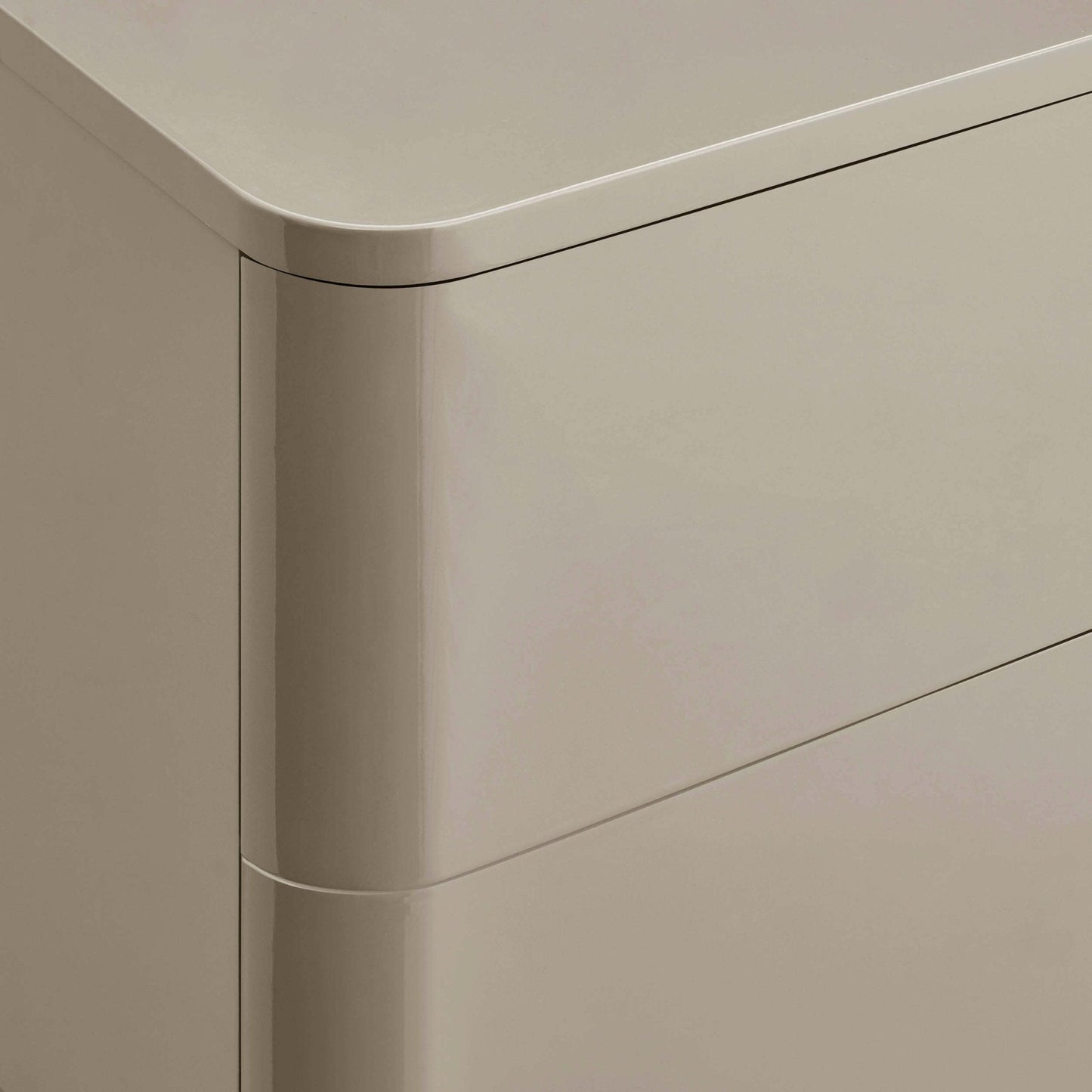 DUS-CC2-07143 Grade-B Dusk Romilly High Gloss 2 Drawer Bedside Table - Taupe RRP £89.00