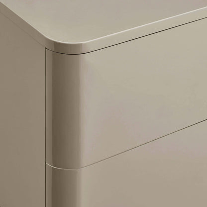 DUS-CC2-07143 Grade-B Dusk Romilly High Gloss 2 Drawer Bedside Table - Taupe RRP £89.00