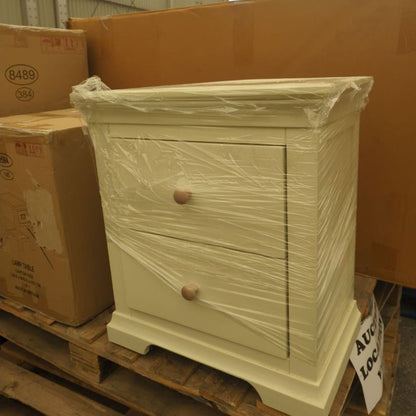 ROS-OUT-00202 Grade-C1 Roseland Furniture Colette 2 Drawer Bedside Table - Cream RRP £124.95