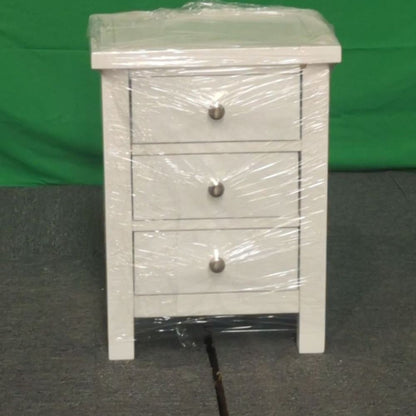 ROS-OUT-00564 Grade-C1 Roseland Furniture Cornish 3 Drawer Bedside Table RRP £109.95