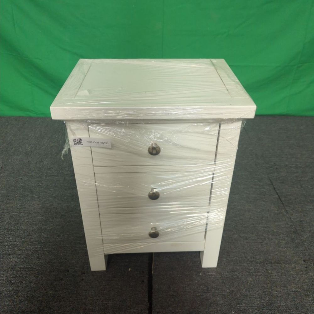 ROS-OUT-00571 Grade-C1 Roseland Furniture Cornish 3 Drawer Bedside Table RRP £109.95
