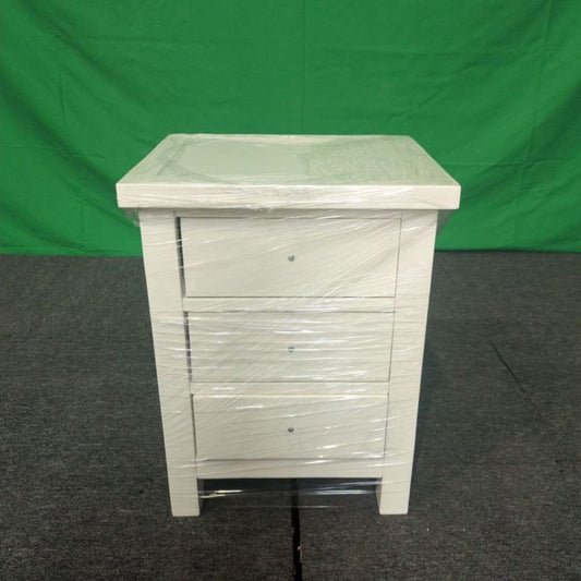 ROS-OUT-00572 Grade-C1 Roseland Furniture Cornish 3 Drawer Bedside Table RRP £109.95