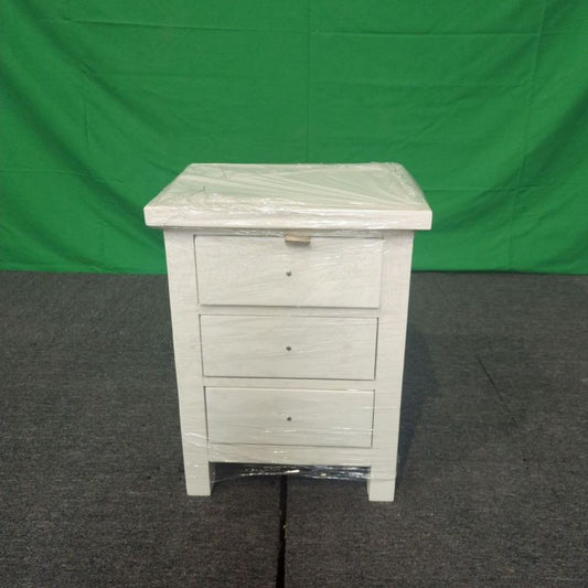 ROS-OUT-00578 Grade-C1 Roseland Furniture Cornish 3 Drawer Bedside Table RRP £109.95