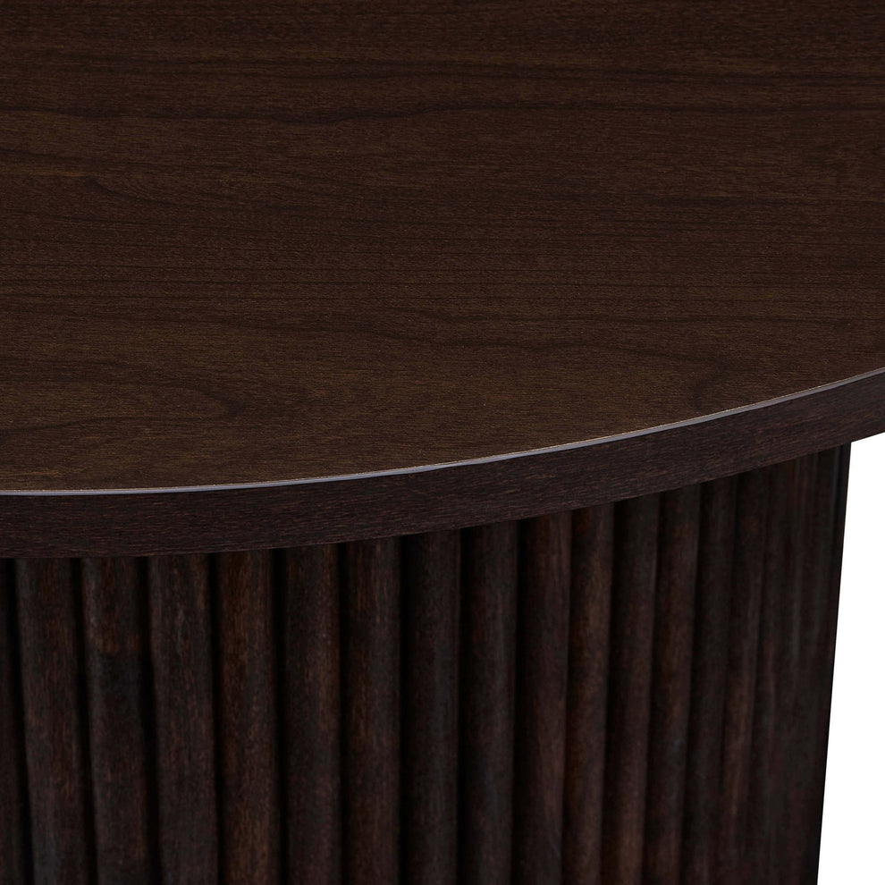 DUS-CC2-04895 Grade-BER Dusk Dusk Hattie Round Pedestal Coffee Table in Walnut RRP £189.00