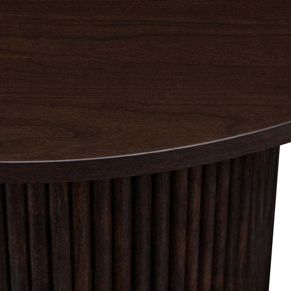 DUS-CC2-04895 Grade-BER Dusk Dusk Hattie Round Pedestal Coffee Table in Walnut RRP £189.00
