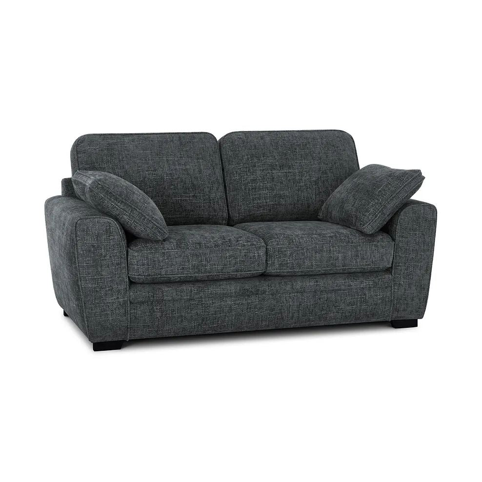  Oak Furnitureland Grade B Melbourne Enzo Slate Fabric 2 Seater Sofa RRP £1080