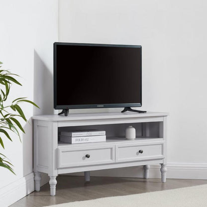 DUS-CC2-02409 Grade-B Dusk Ruby 100cm Corner TV Unit - Washed Stone RRP £179.00