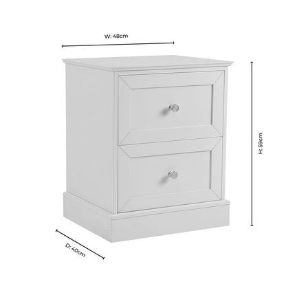DUS-CC2-04605 Grade-BER Dusk Ruby 2 Drawer Bedside - Taupe RRP £119.00