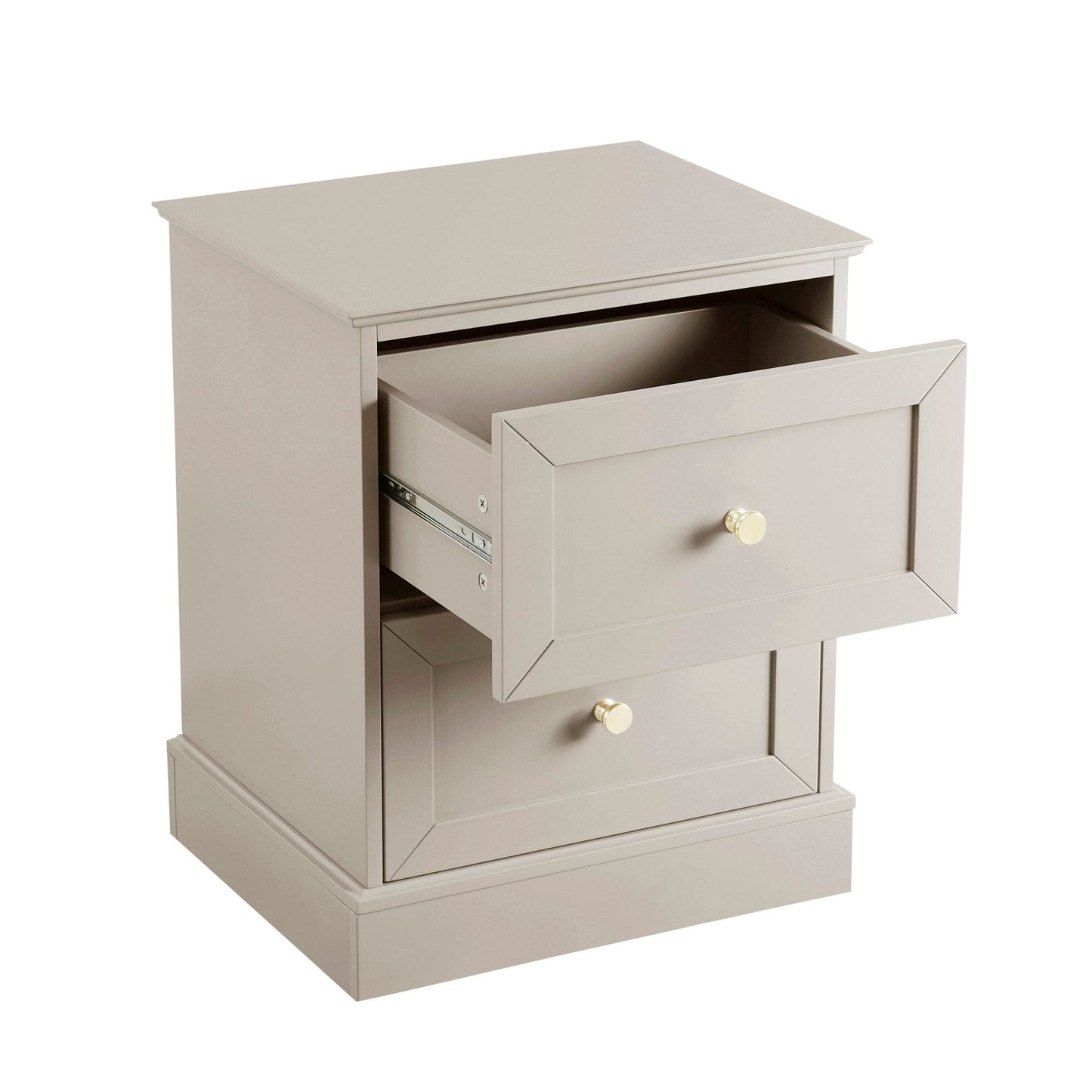 DUS-CC2-04605 Grade-BER Dusk Ruby 2 Drawer Bedside - Taupe RRP £119.00