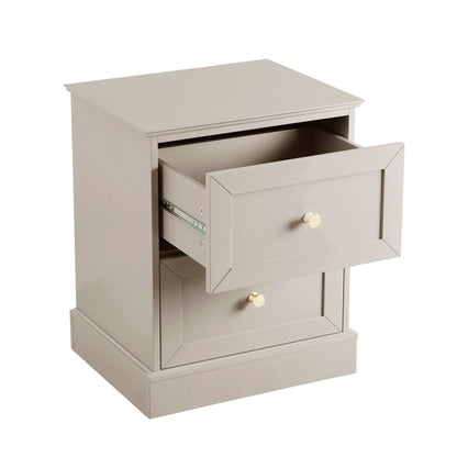 DUS-CC2-04605 Grade-BER Dusk Ruby 2 Drawer Bedside - Taupe RRP £119.00
