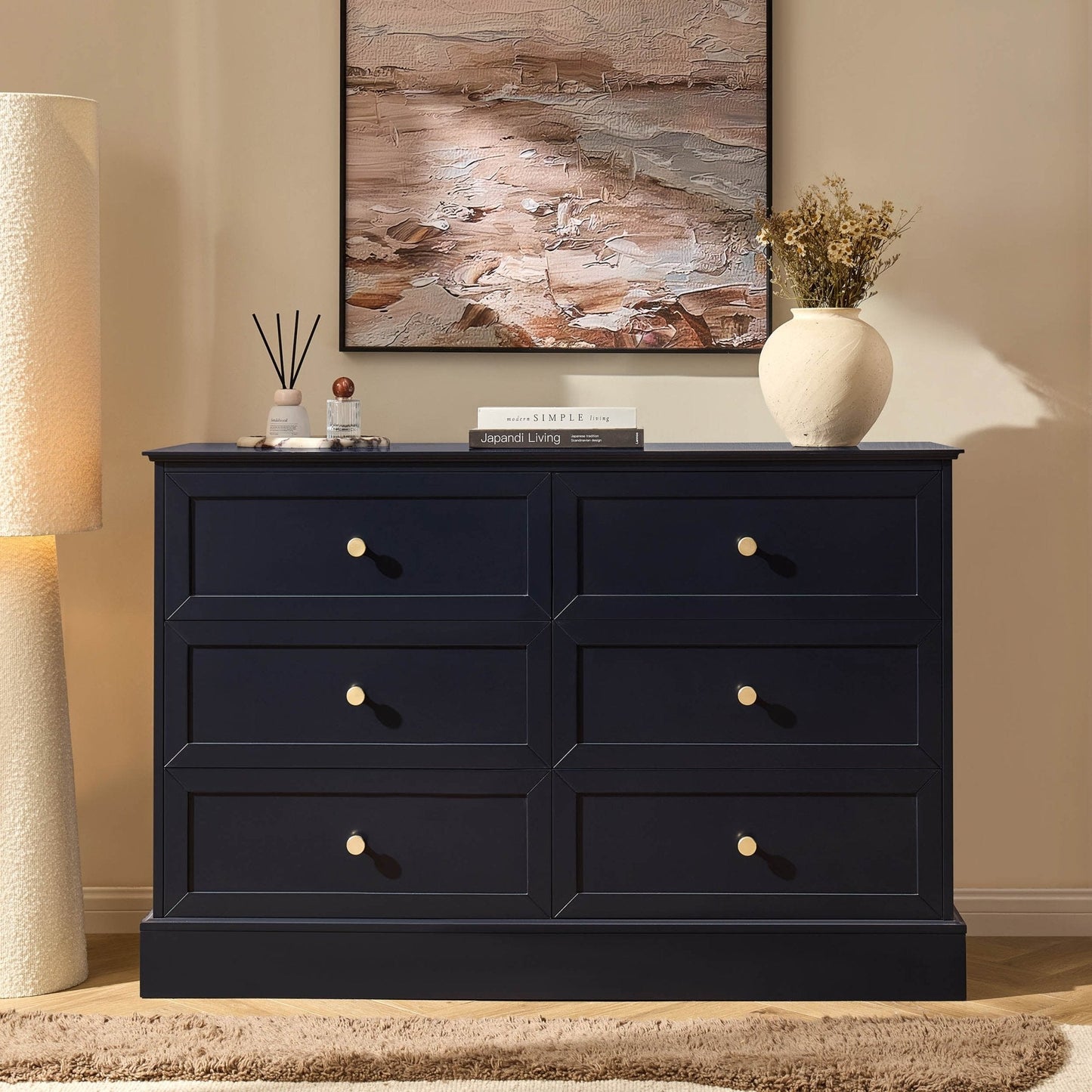 DUS-CC2-06674 Grade-B Dusk Ruby 6 Drawer Chest - Midnight RRP £227.00