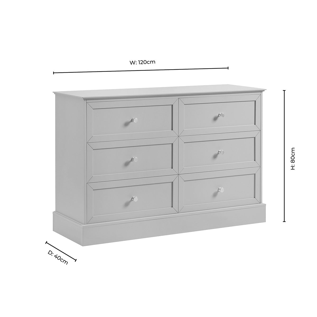 DUS-CC2-06674 Grade-B Dusk Ruby 6 Drawer Chest - Midnight RRP £227.00