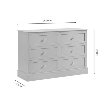 DUS-CC2-06674 Grade-B Dusk Ruby 6 Drawer Chest - Midnight RRP £227.00