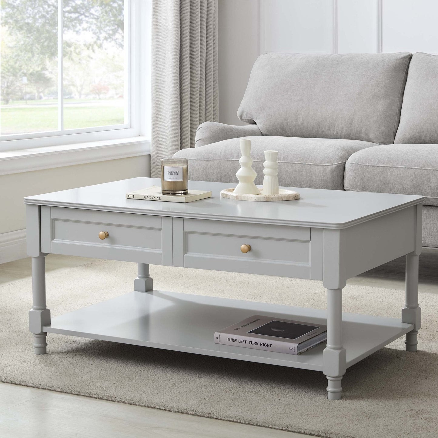 DUS-CC2-06557 Grade-B Dusk Ruby Coffee Table - Light Grey RRP £127.00
