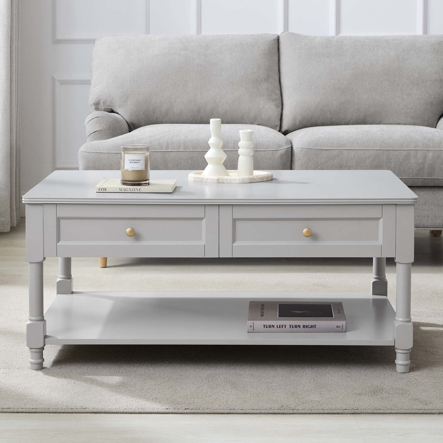 DUS-CC2-06557 Grade-B Dusk Ruby Coffee Table - Light Grey RRP £127.00