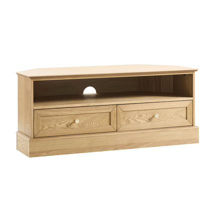 DUS-CC2-07343 Grade-B Dusk Ruby Light Wood Corner TV Unit for TVs up to 55" RRP £159.00