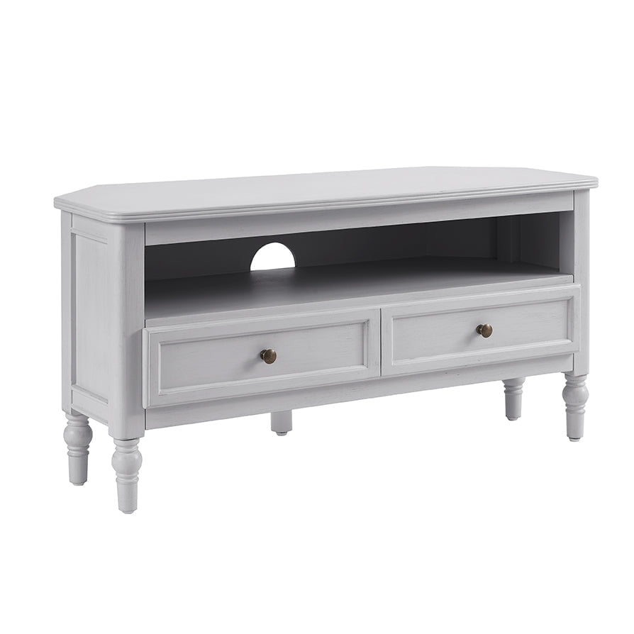 DUS-CC2-02409 Grade-B Dusk Ruby 100cm Corner TV Unit - Washed Stone RRP £179.00