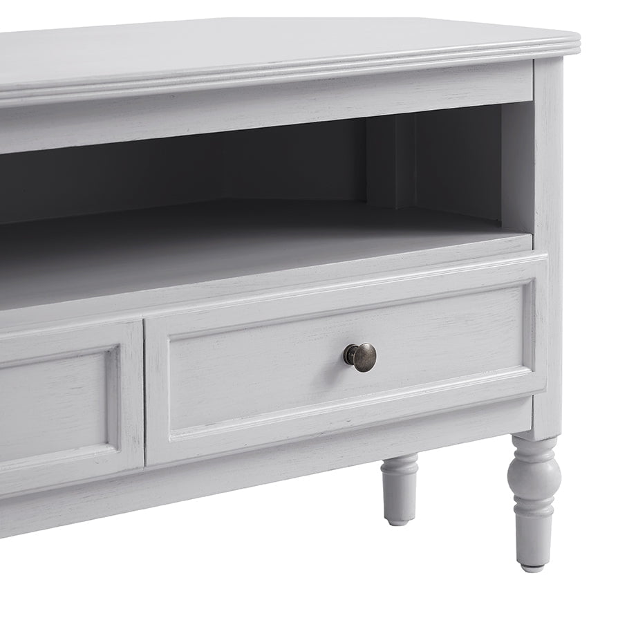 DUS-CC2-02409 Grade-B Dusk Ruby 100cm Corner TV Unit - Washed Stone RRP £179.00
