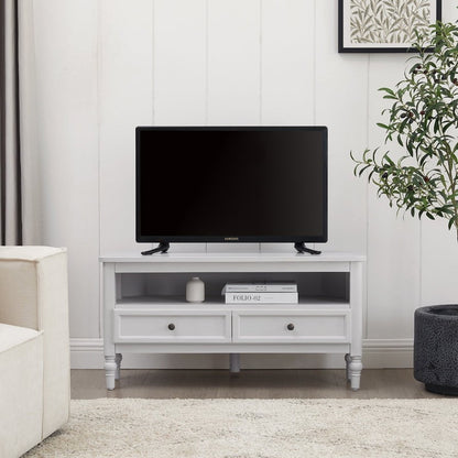DUS-CC2-02409 Grade-B Dusk Ruby 100cm Corner TV Unit - Washed Stone RRP £179.00