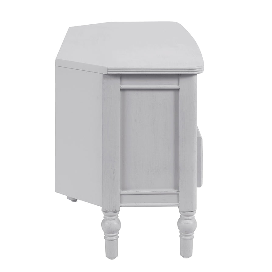 DUS-CC2-02409 Grade-B Dusk Ruby 100cm Corner TV Unit - Washed Stone RRP £179.00