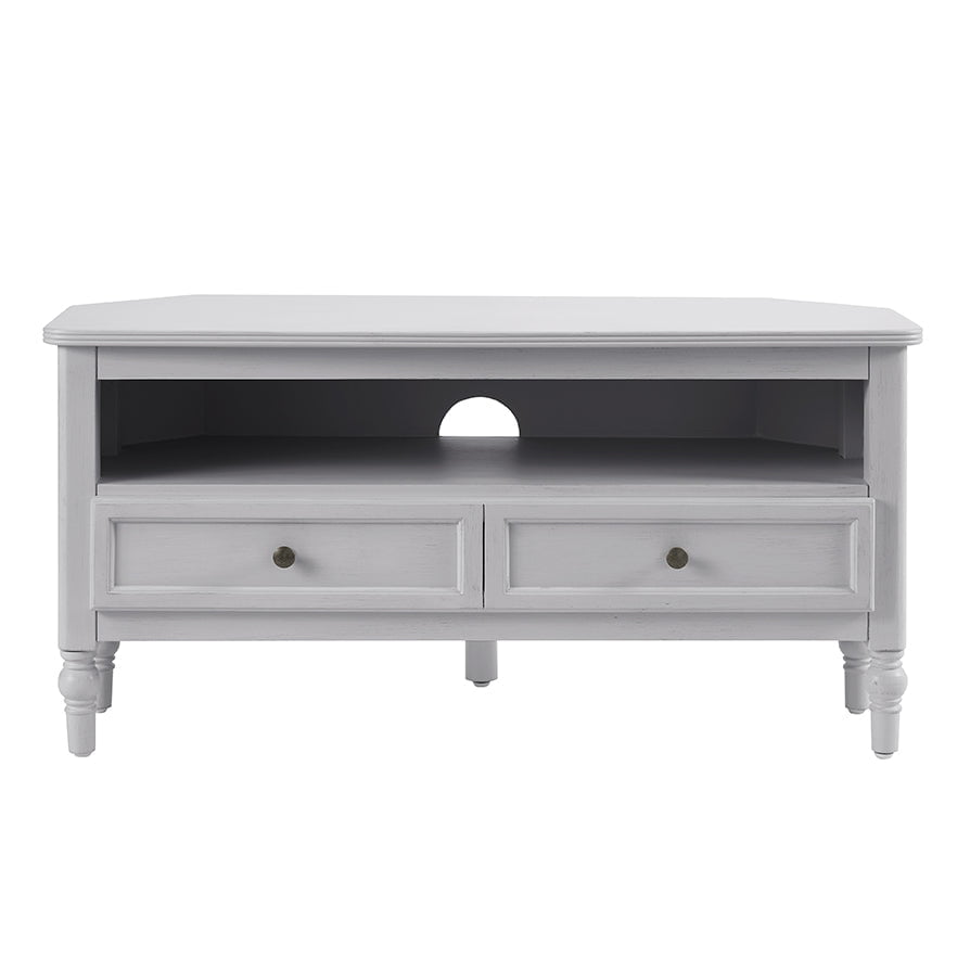 DUS-CC2-02409 Grade-B Dusk Ruby 100cm Corner TV Unit - Washed Stone RRP £179.00