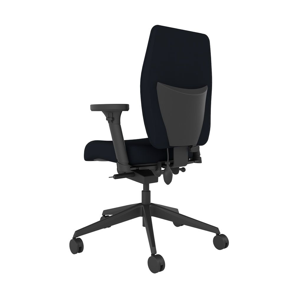 POS-CC2-00036 Grade-B Posturite Positiv Plus Medium Back Ergonomic Desk Chair with Arms and without Neckrest - Black RRP £1285.20