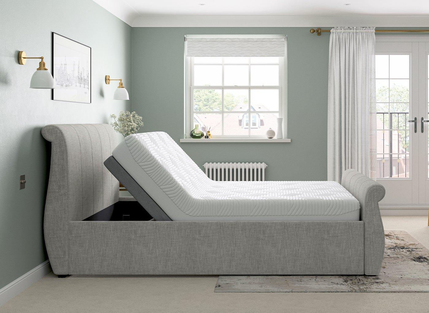 Dreams Grade B Lucia Sleepmotion 400i Silver Woven Single Adjustable Bed Frame RRP £1448