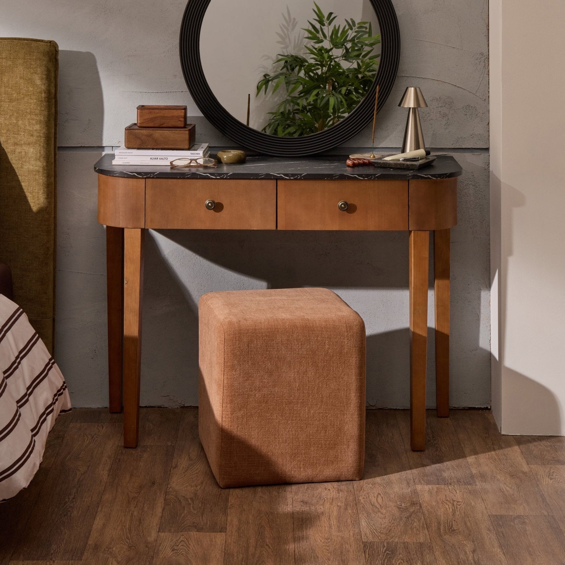Dusk Grade B Tilda Mid Wood & Marble Top Console Table RRP £199.99