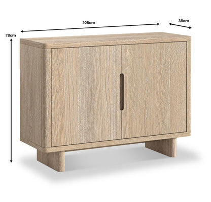Roseland Grade B Furniture Mylor Washed Oak 2 Door Sideboard RRP £415