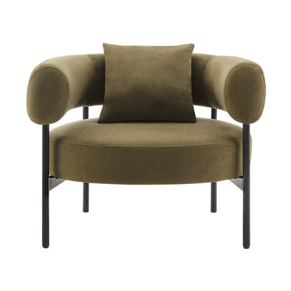 DUS-CC2-06595 Grade-B Dusk Sabrina Accent Chair - Olive RRP £151.00