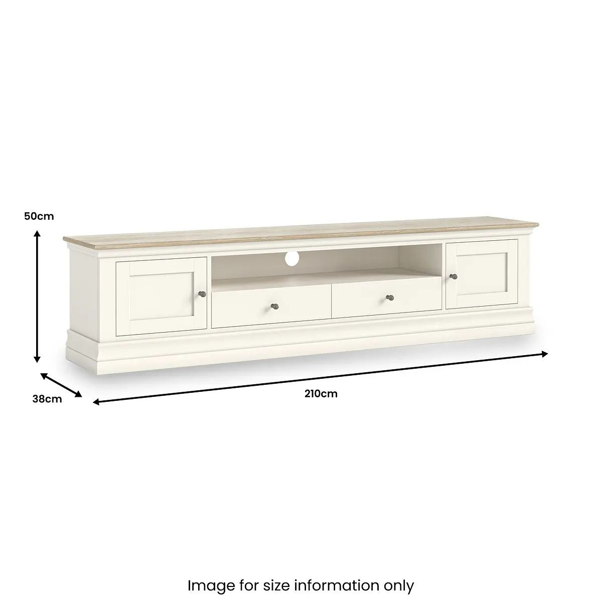 Roseland Furniture Grade B Linden Cream 210cm Extra Wide TV Unit RRP £560