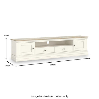 Roseland Furniture Grade B Linden Cream 210cm Extra Wide TV Unit RRP £560