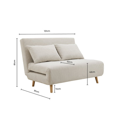 DUS-CC2-01284 Grade-C3 Dusk Seattle Double Click Clack Sofa Bed - Sand Stripe RRP £389.00