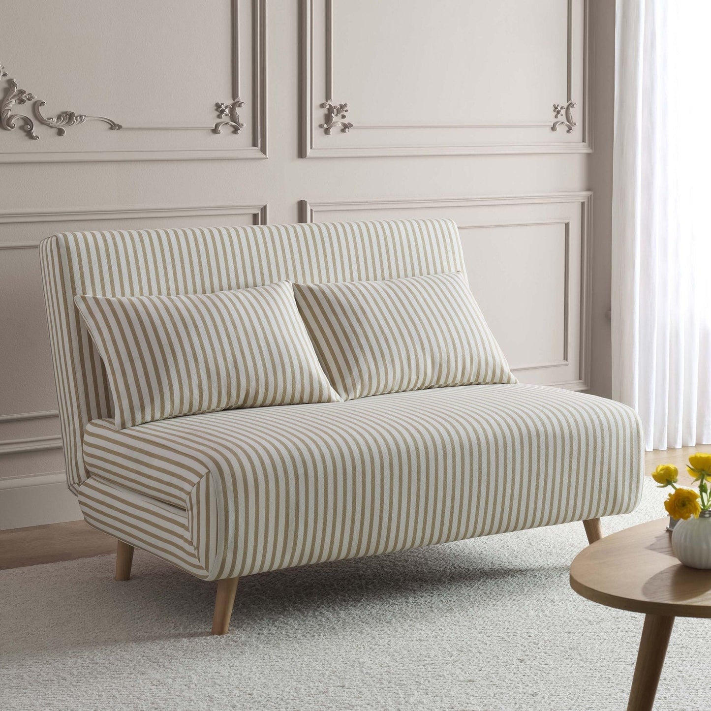 DUS-CC2-01284 Grade-C3 Dusk Seattle Double Click Clack Sofa Bed - Sand Stripe RRP £389.00