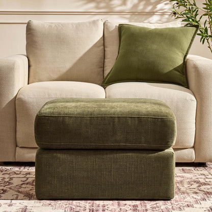 DUS-CC2-08344 Grade-B Dusk Small Seville Compact Pouffe - Chenille Olive RRP £149.00