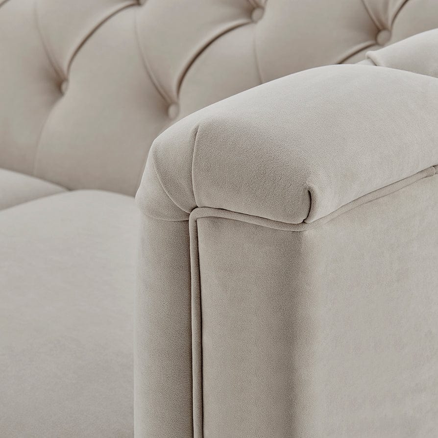 Dusk Chesterfield Grade B Stone Matte Velvet 2 Seater Sofa RRP £479