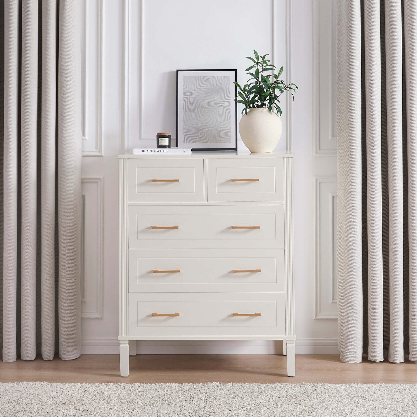DUS-CC2-07318 Grade-B Dusk Sienna 5 Drawer Chest - Natural RRP £219.00